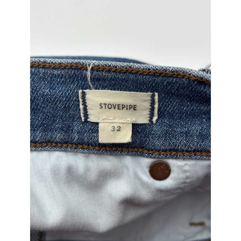 Madewell Stovepipe Jeans Women's 32 Blue High Rise Straight Crop 26" Inseam - Picture 3 of 9
